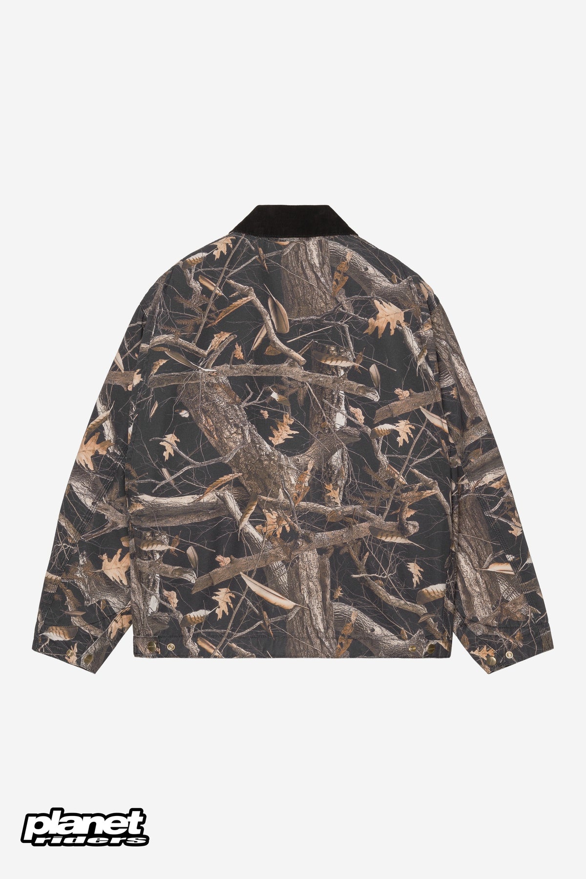 OG Detroit Jacket Carhartt WIP, Camo Feather Tree, Black / Black heavy stone wash