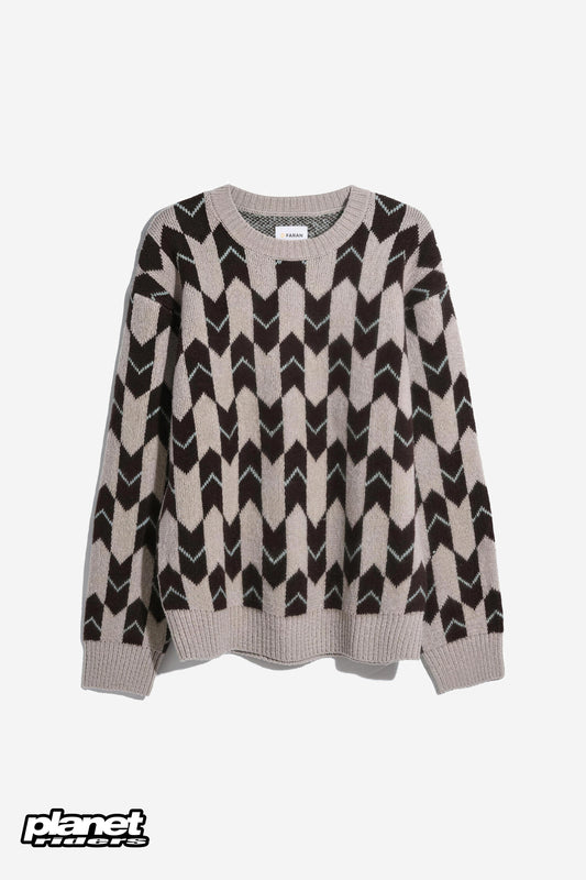 Milt Fairisle Sweater Farah, Dark Brown