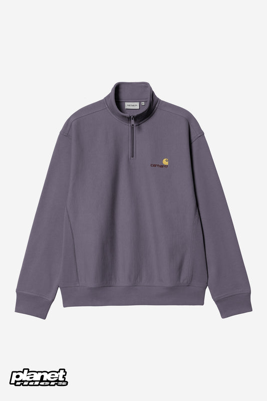 Half Zip American Script Sweatshirt Carhartt WIP, Shady Purple