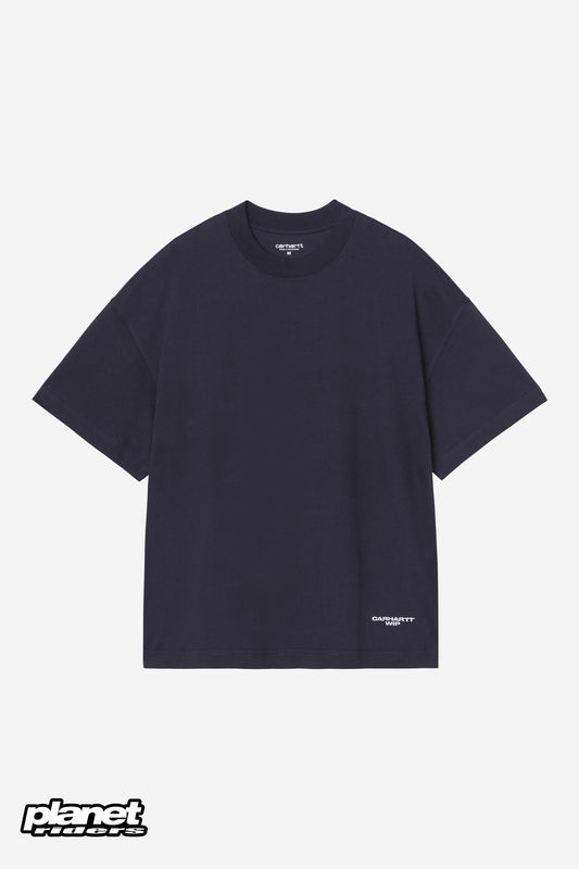 S/S Chapter Script T-Shirt Carhartt WIP, Dark Navy / White
