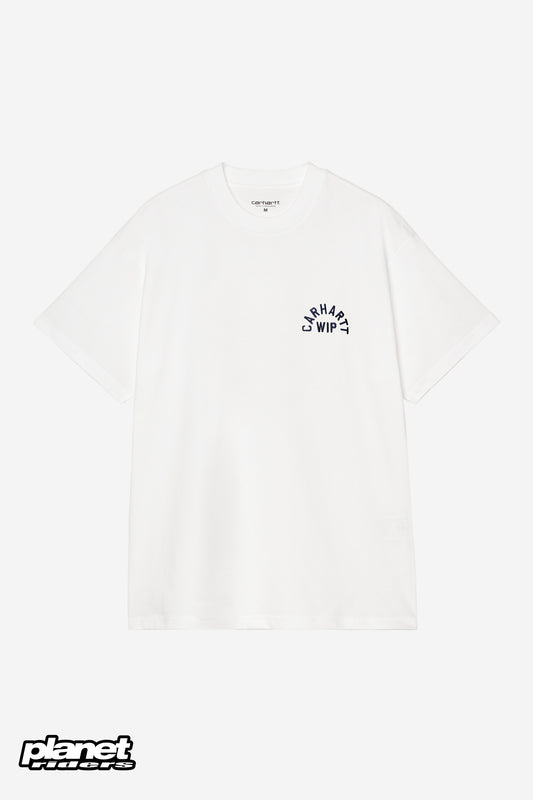 S/S Arch Script T-Shirt Carhartt WIP, White / Dark Navy