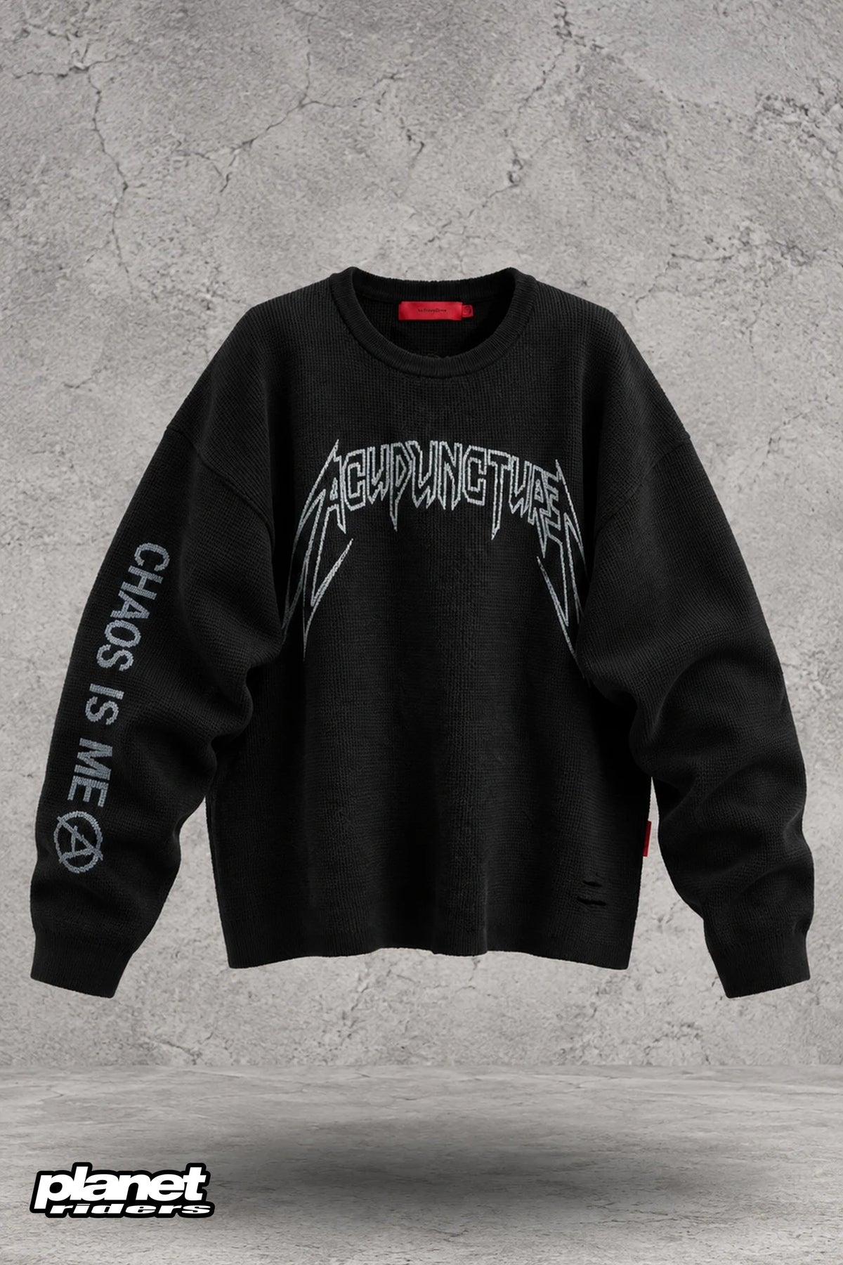Metal Waffle Sweater Acupuncture, Black