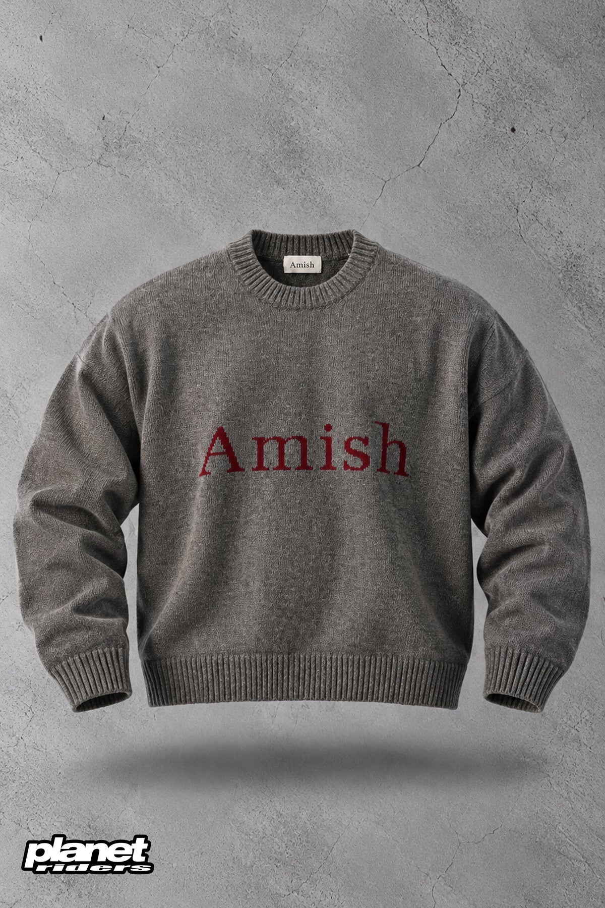 Logo Crew Neck Sweater Amish, Grey