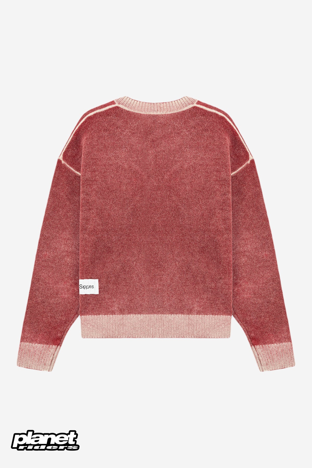 Wool Crew Neck Sweater Amish, Red / Grey