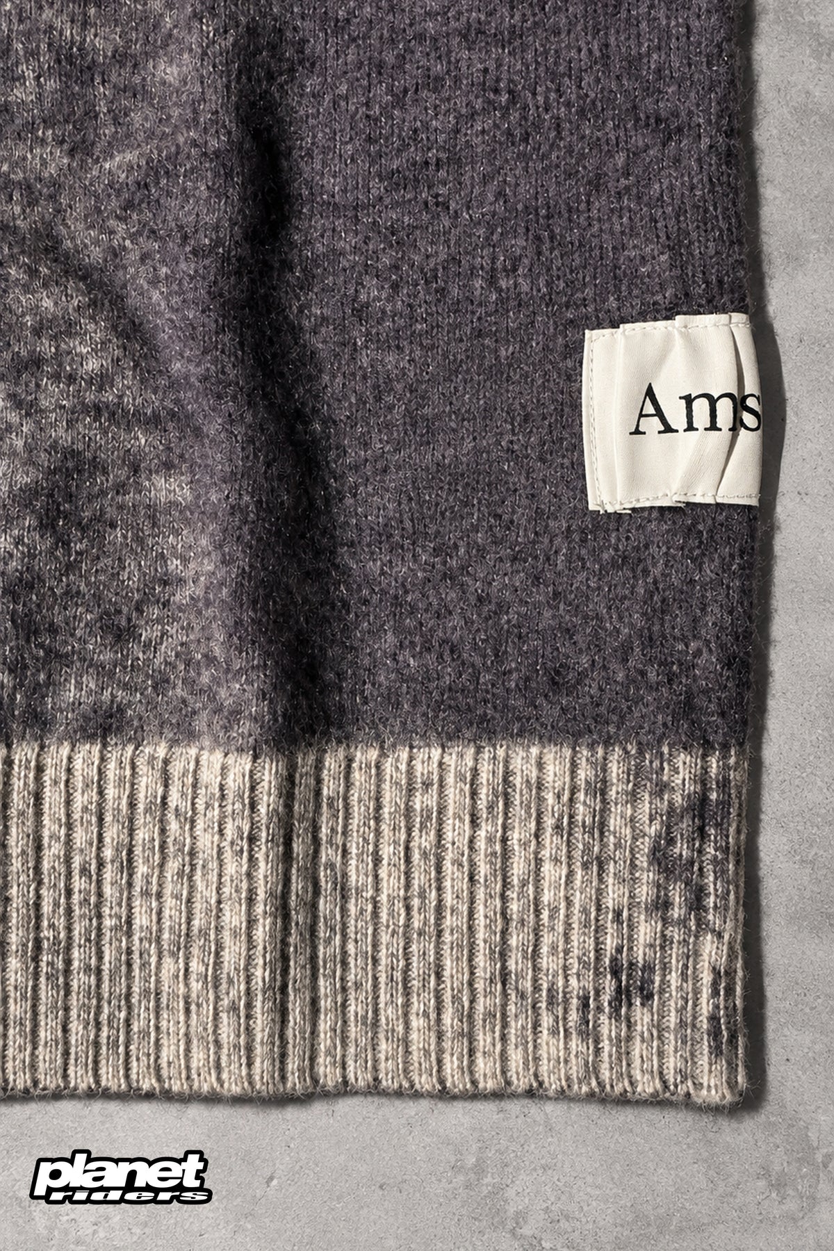 Wool Crew Neck Sweater Amish, Red / Grey