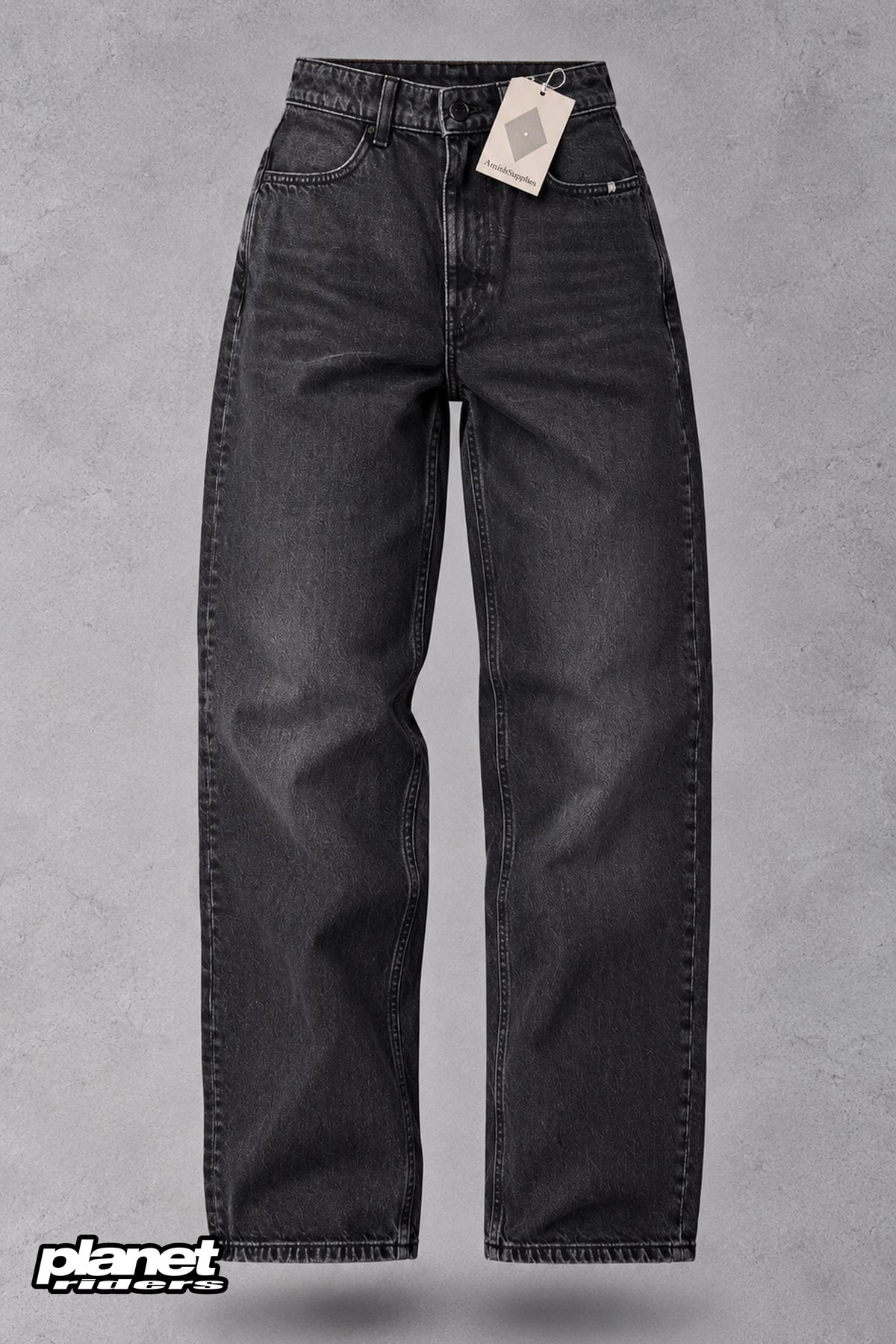 Linda Black Used Jeans Amish, Black
