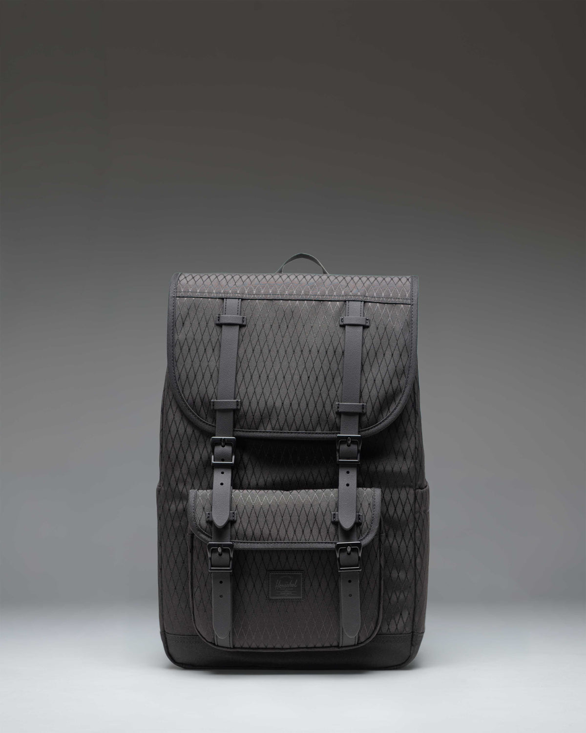 Little America Backpack Mid-Volume Herschel, Black Diamond/Black / Ivy Green Diamond