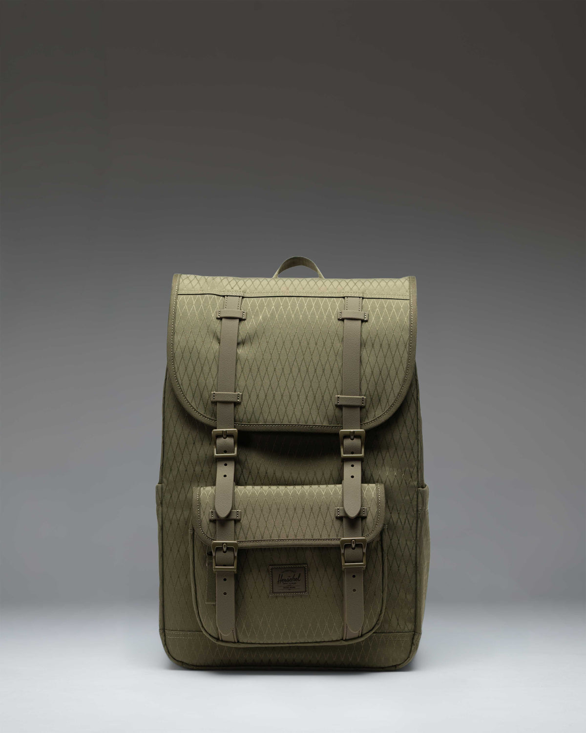 Little America Backpack Mid-Volume Herschel, Black Diamond/Black / Ivy Green Diamond