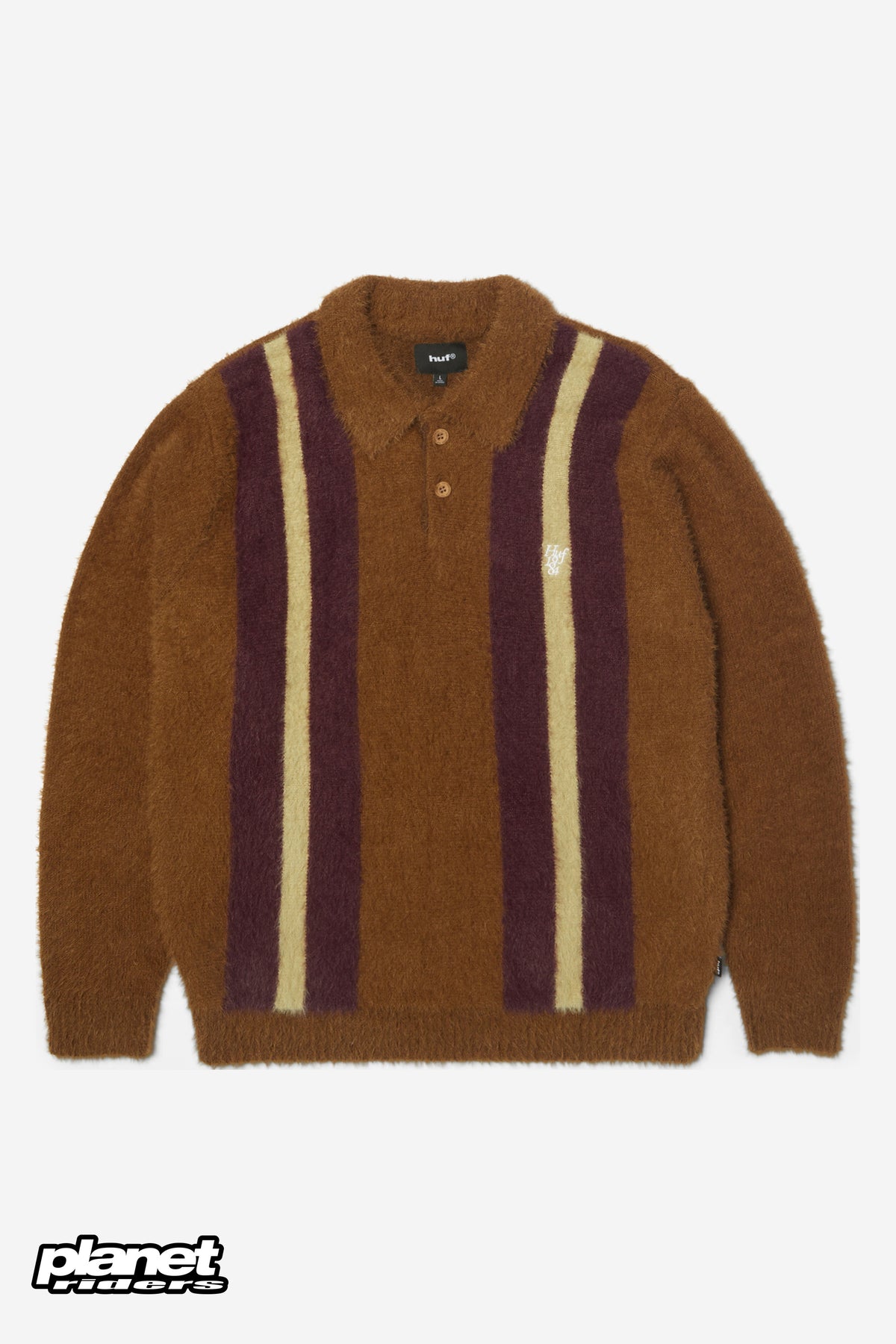 Milton Mohair Polo Sweater HUF, Brown