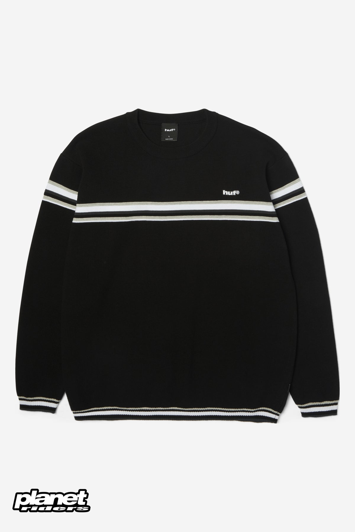Stratford Stripe Sweater HUF, Black