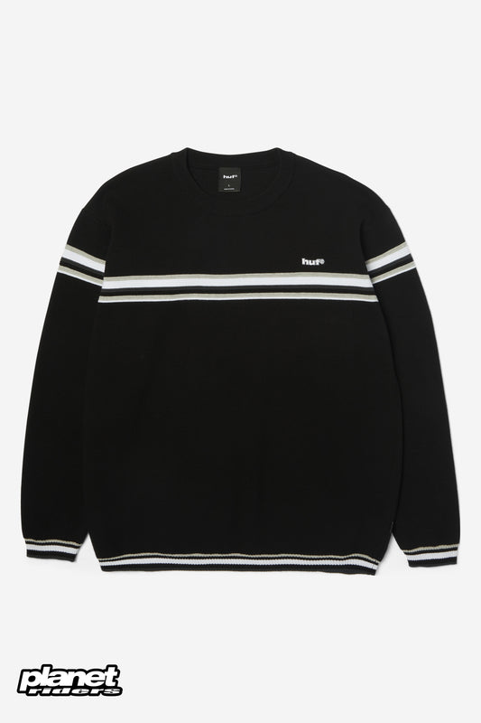 Stratford Stripe Sweater HUF, Black