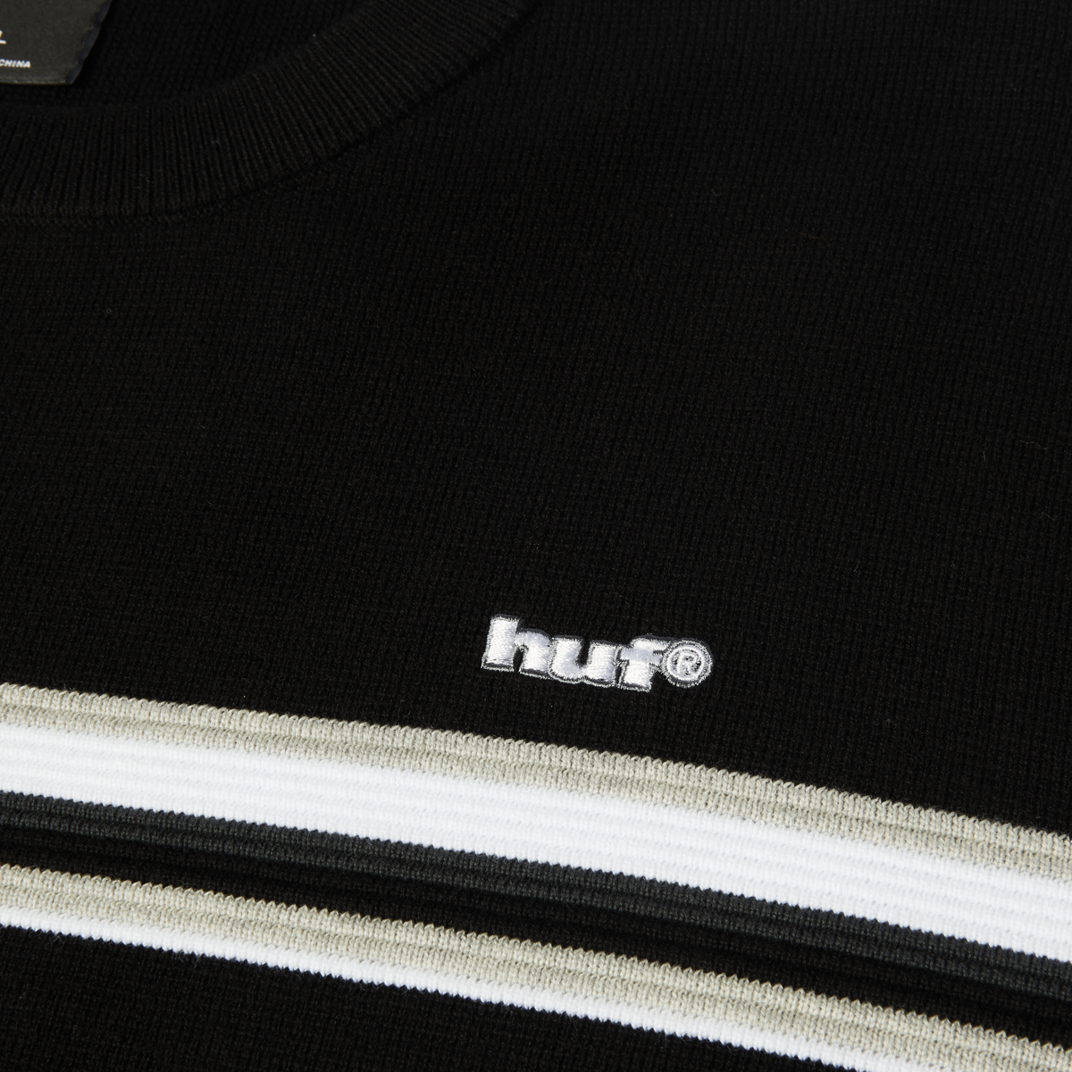 Stratford Stripe Sweater HUF, Black