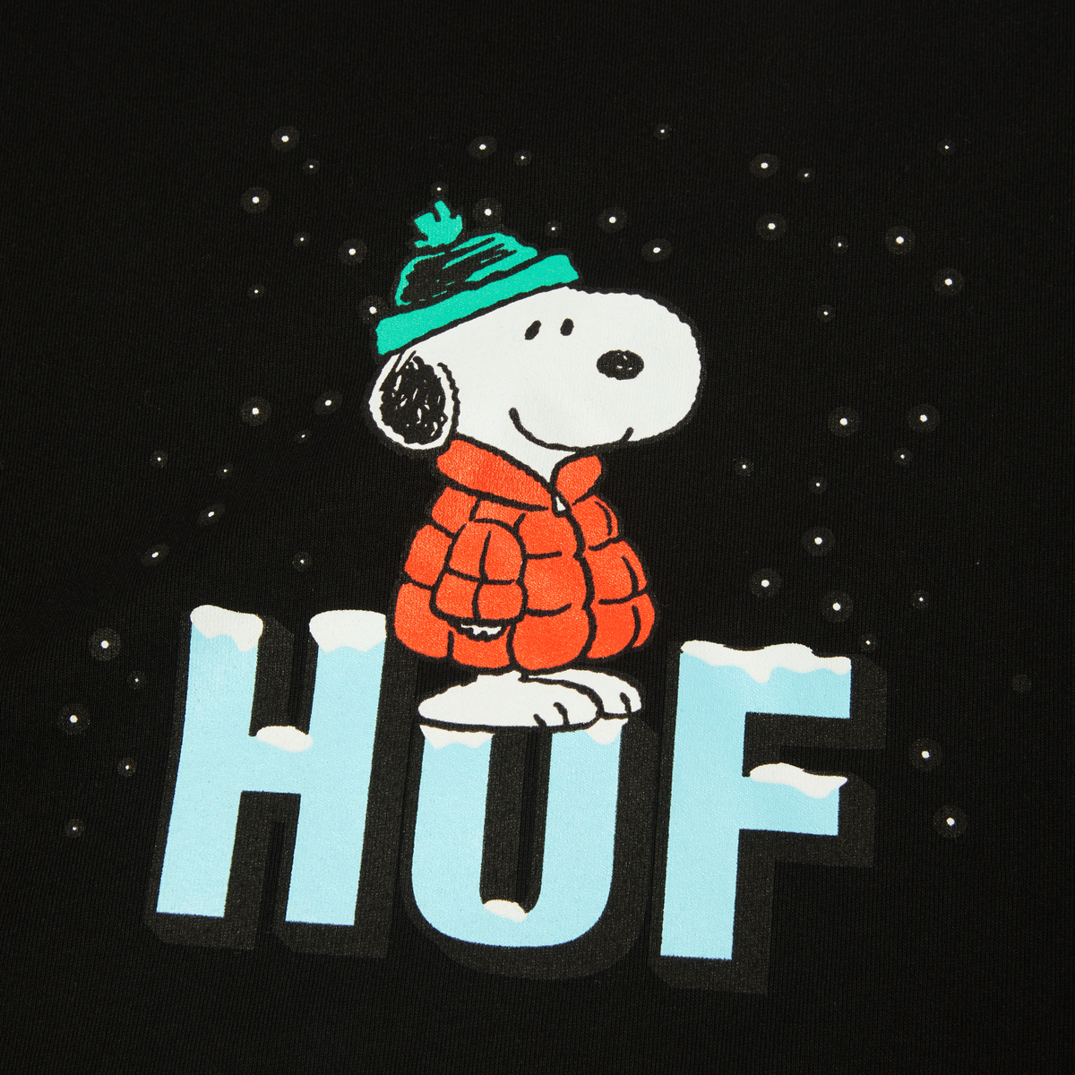 Snoopy Puffer T-Shirt HUF, Black / White