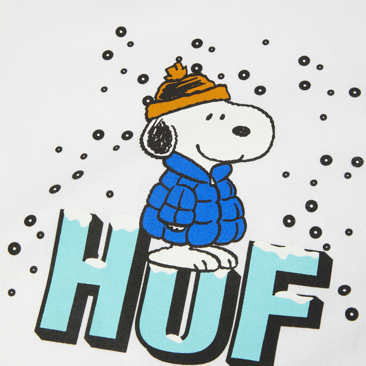 Snoopy Puffer T-Shirt HUF, Black / White