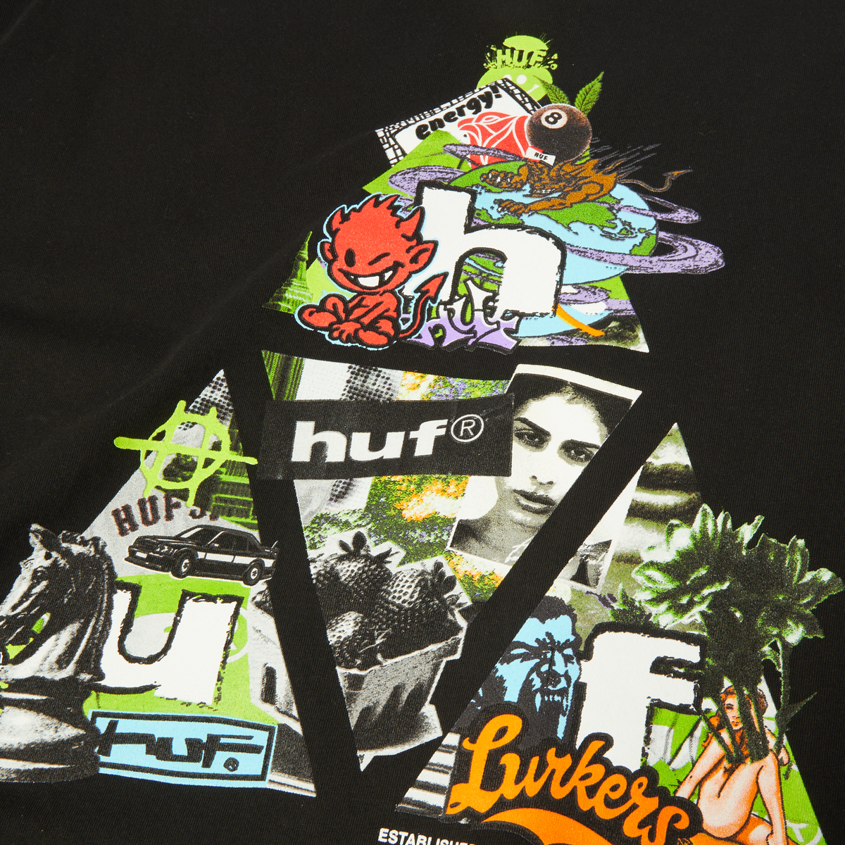 Energy Triple Triangle T-Shirt HUF, Black