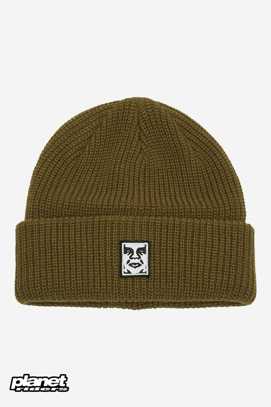 Mid Icon Patch Cuff Beanie Obey, Dull Army / Black