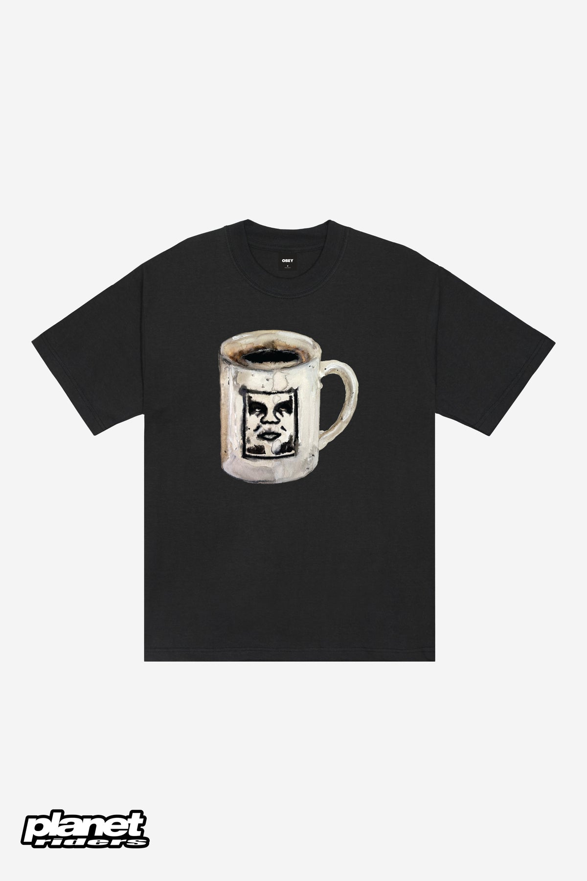 Coffee Cup Heavyweight T-Shirt Obey, Vintage Black