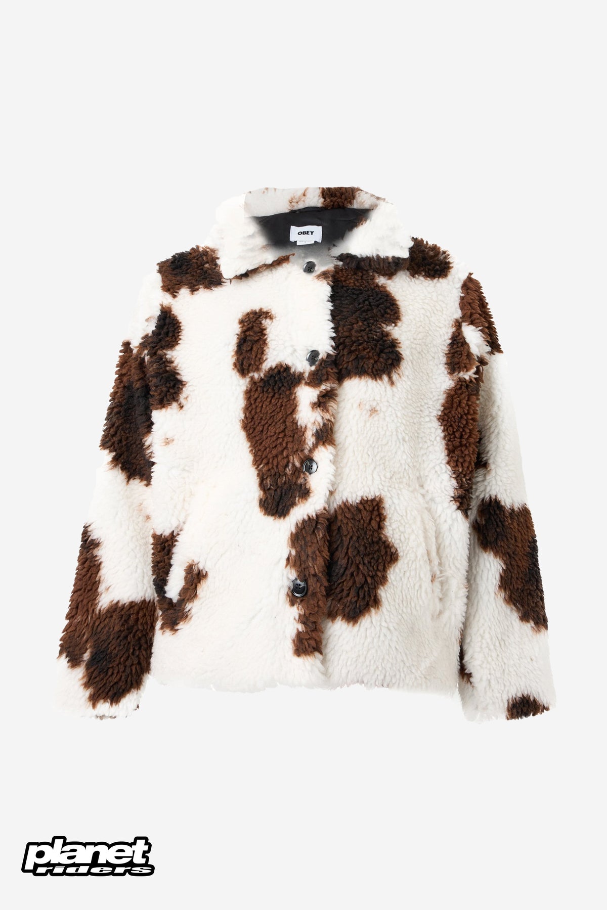 Nolie Sherpa Short Coat Obey, Cow Print