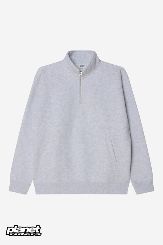 Est. Works Bold Mockneck Obey, Ash Grey / Black / Green Gables