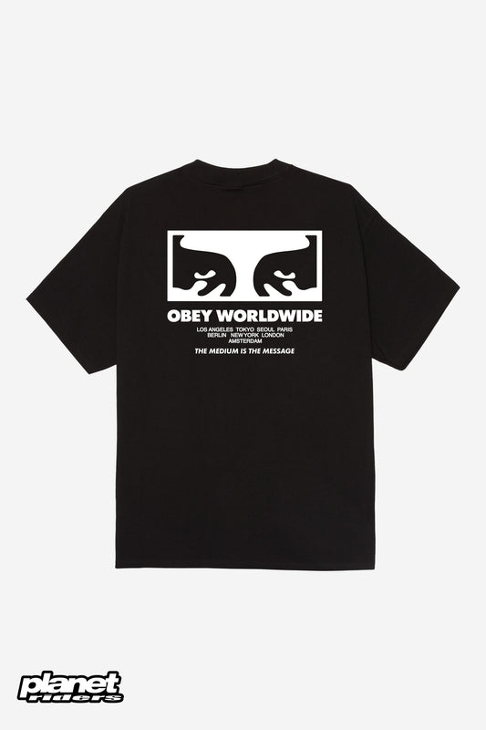 The Medium Is The Message Classic T-Shirt Obey, Black / White