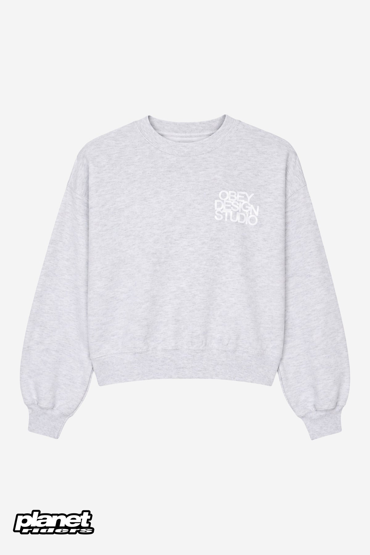 Design Studio Cropped Crewneck Obey, Ash Heather Grey