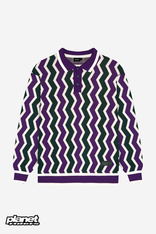 Chevron Polo Sweater Dolly Noire, Multicolor